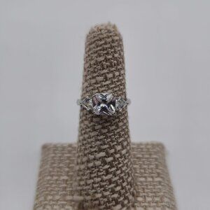 Size 6 Sterling Silver Square Fancy Cubic Zirconia Band Ring A2747